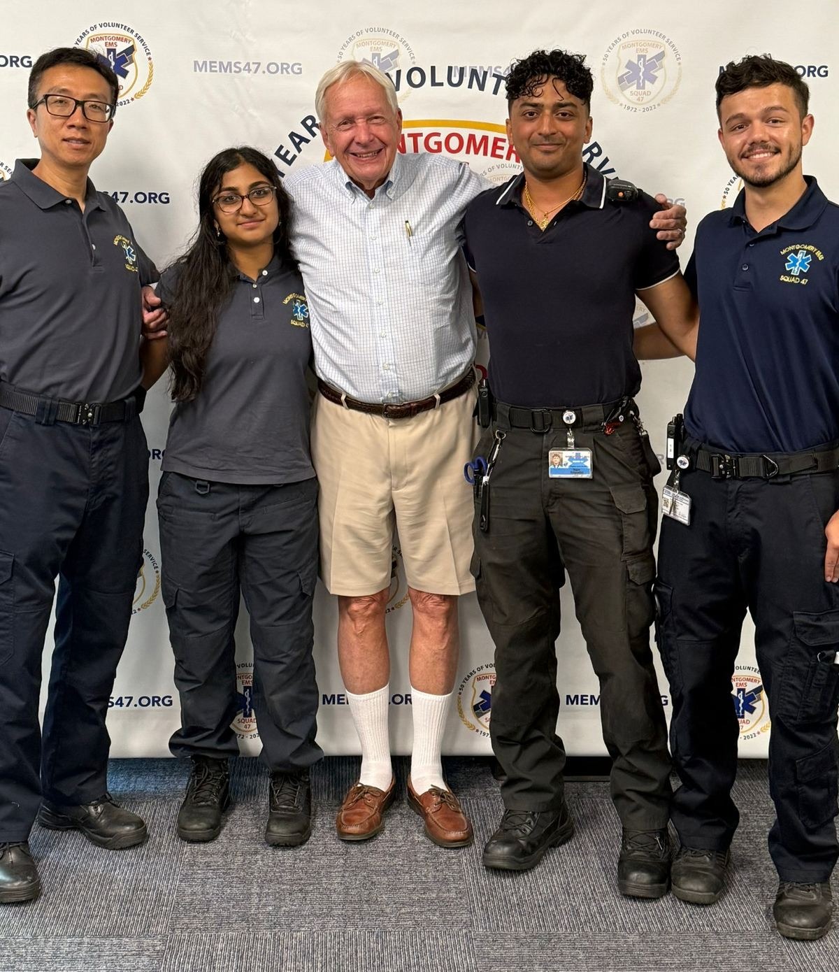 Steve with the Montgomery EMS crew who saved his life