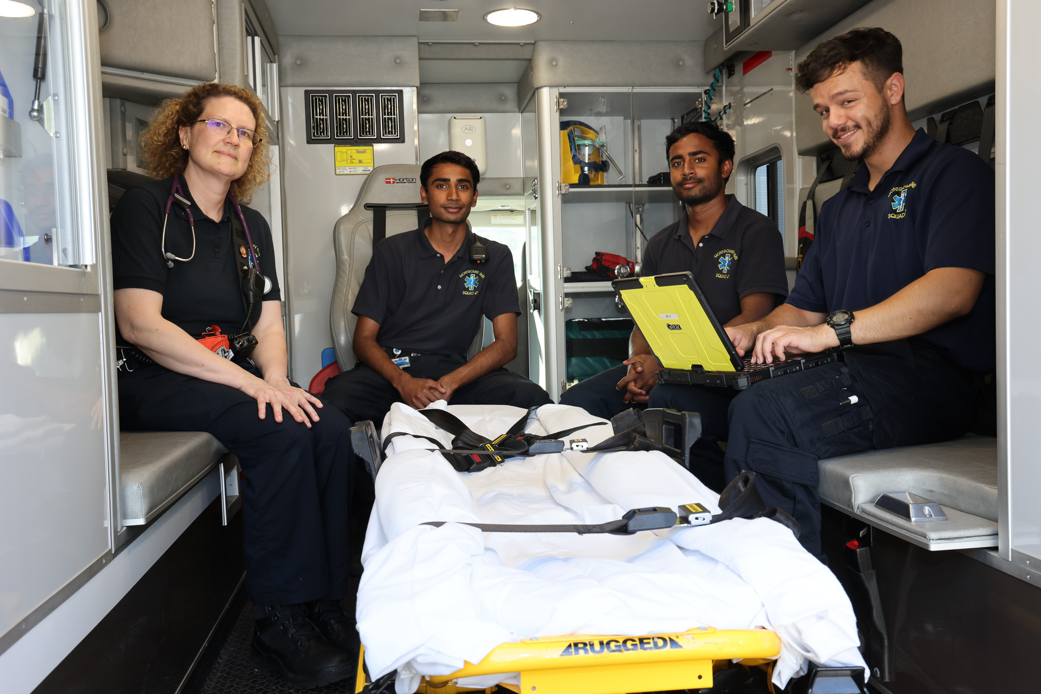 Montgomery EMS crew at the Belle Mead squad building