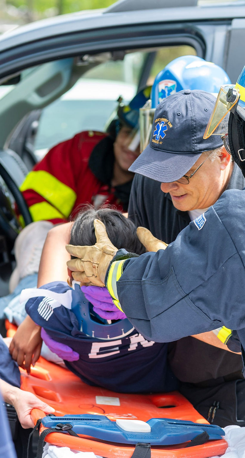 Montgomery EMS volunteers responding to an emergency call in Montgomery Township