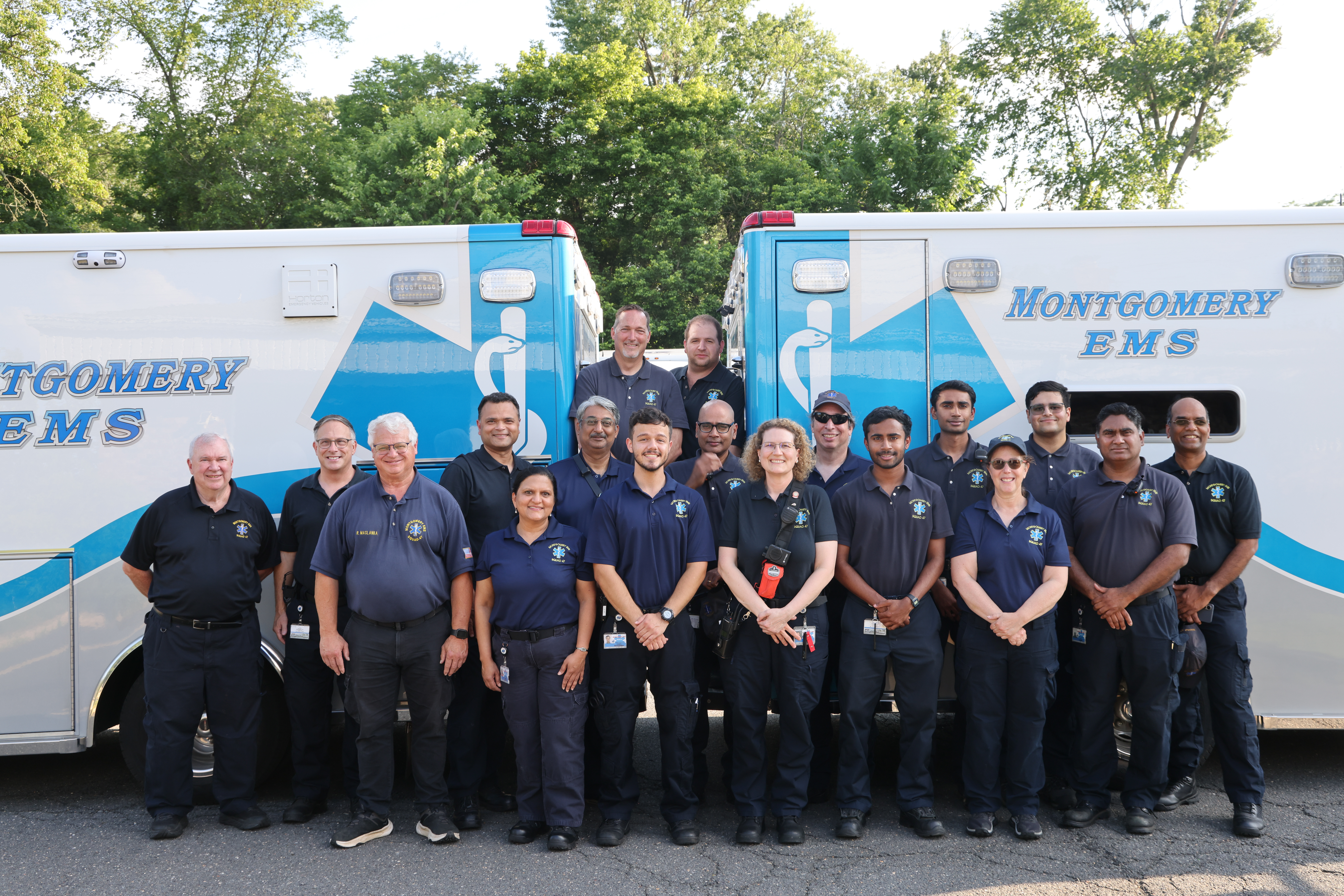 Montgomery EMS volunteer squad members at the station